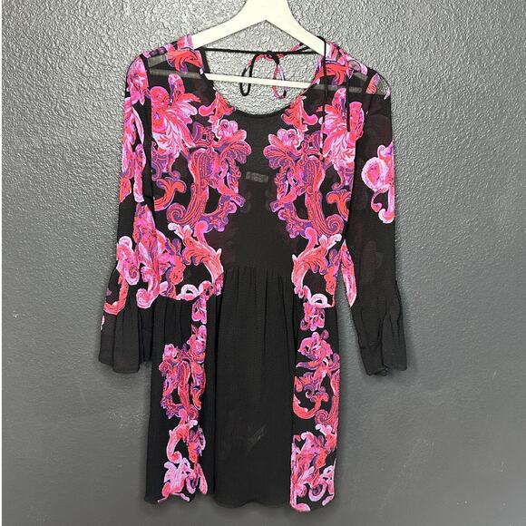 Intimately Free People Womens Floral Symphony Bell Sleeve Slip Tunic Dress XS/TP - Picture 3 of 11